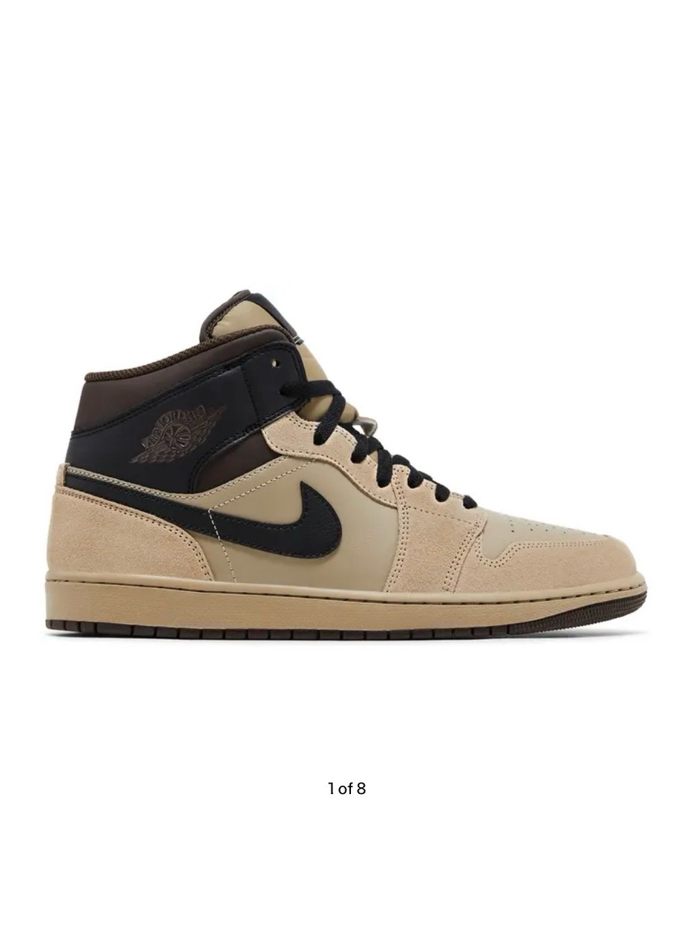 Jordan 1 Mid Men's Sneakers in Tan and Black